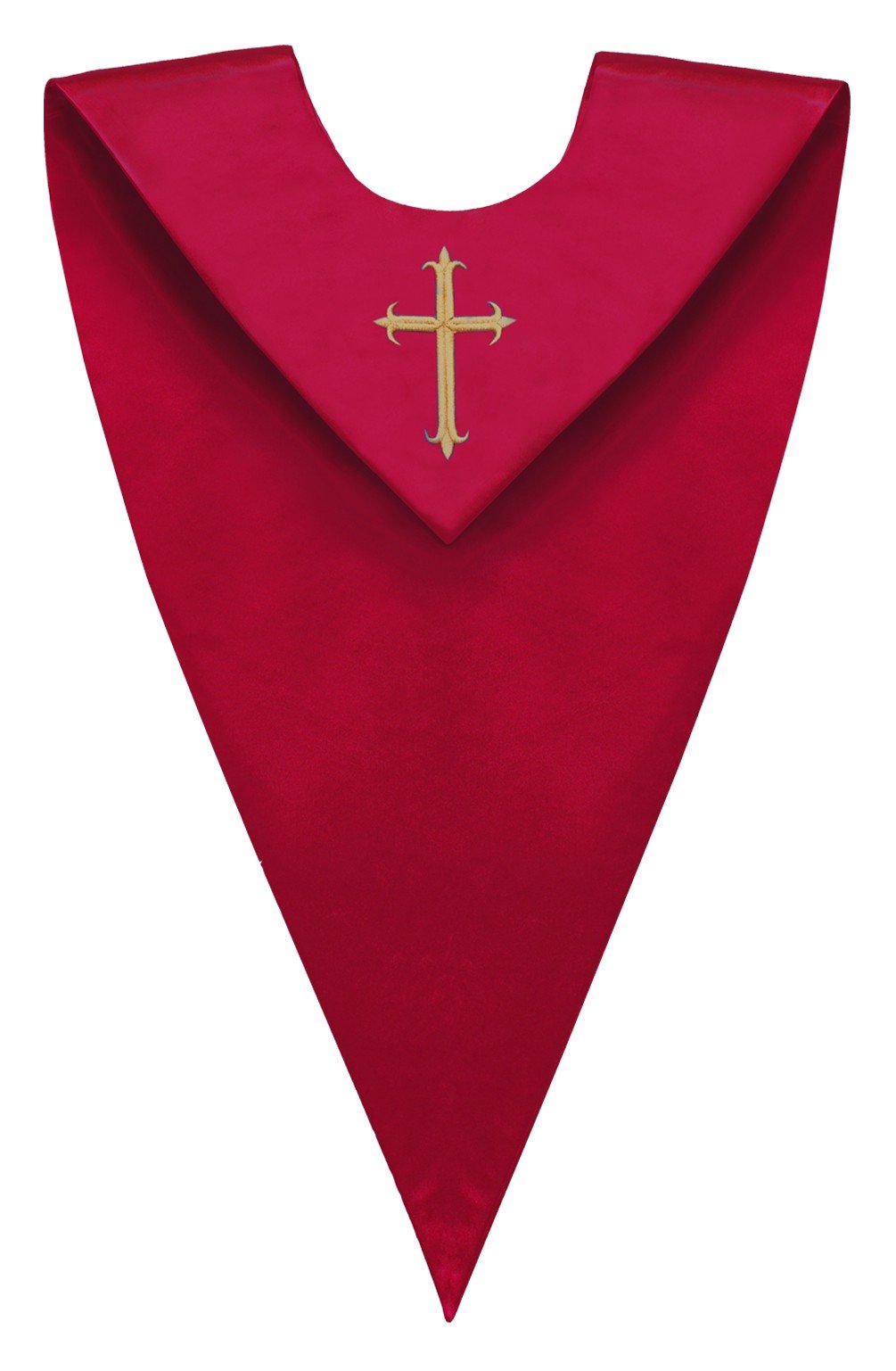 Red V-Neck Choir Stole - Church Choirs