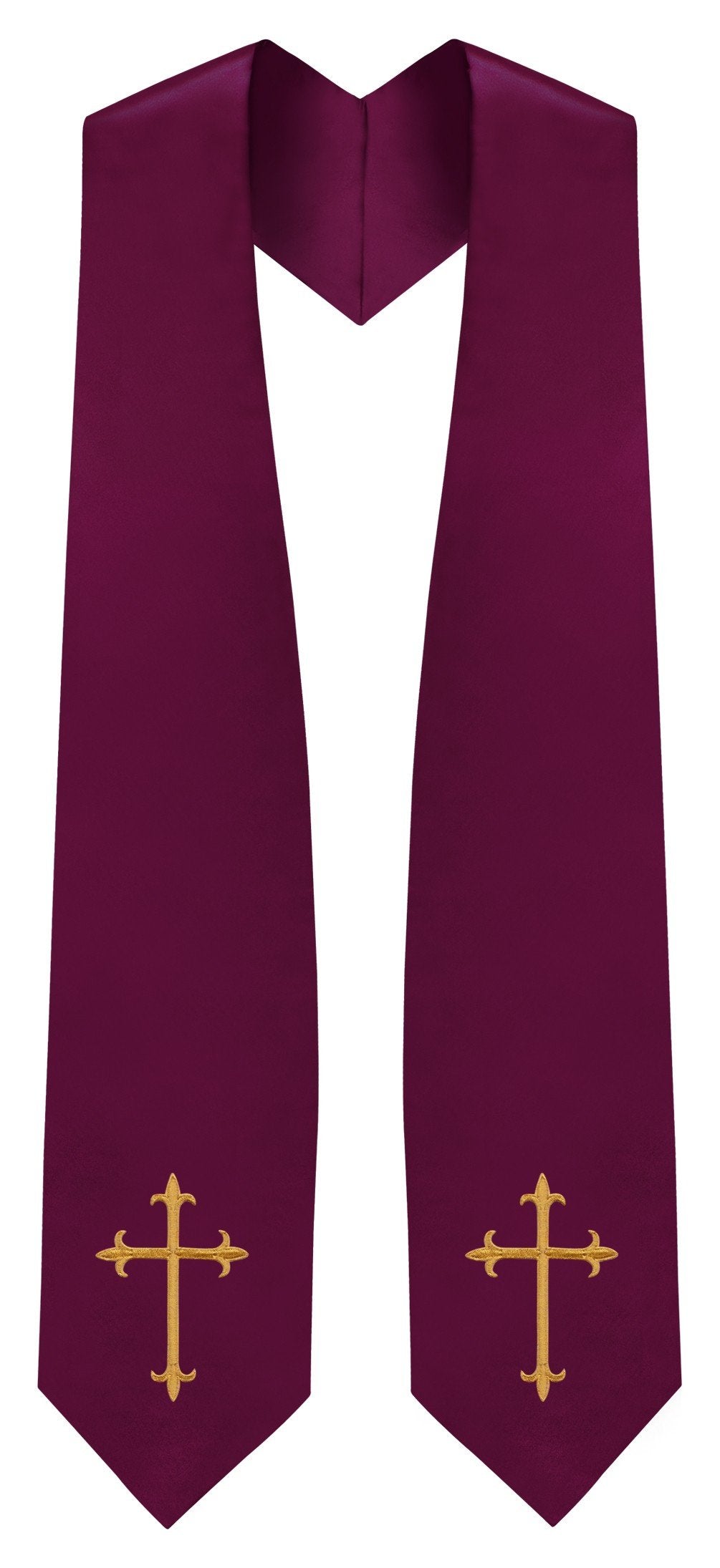Maroon Traditional Choir Stole - Church Choirs