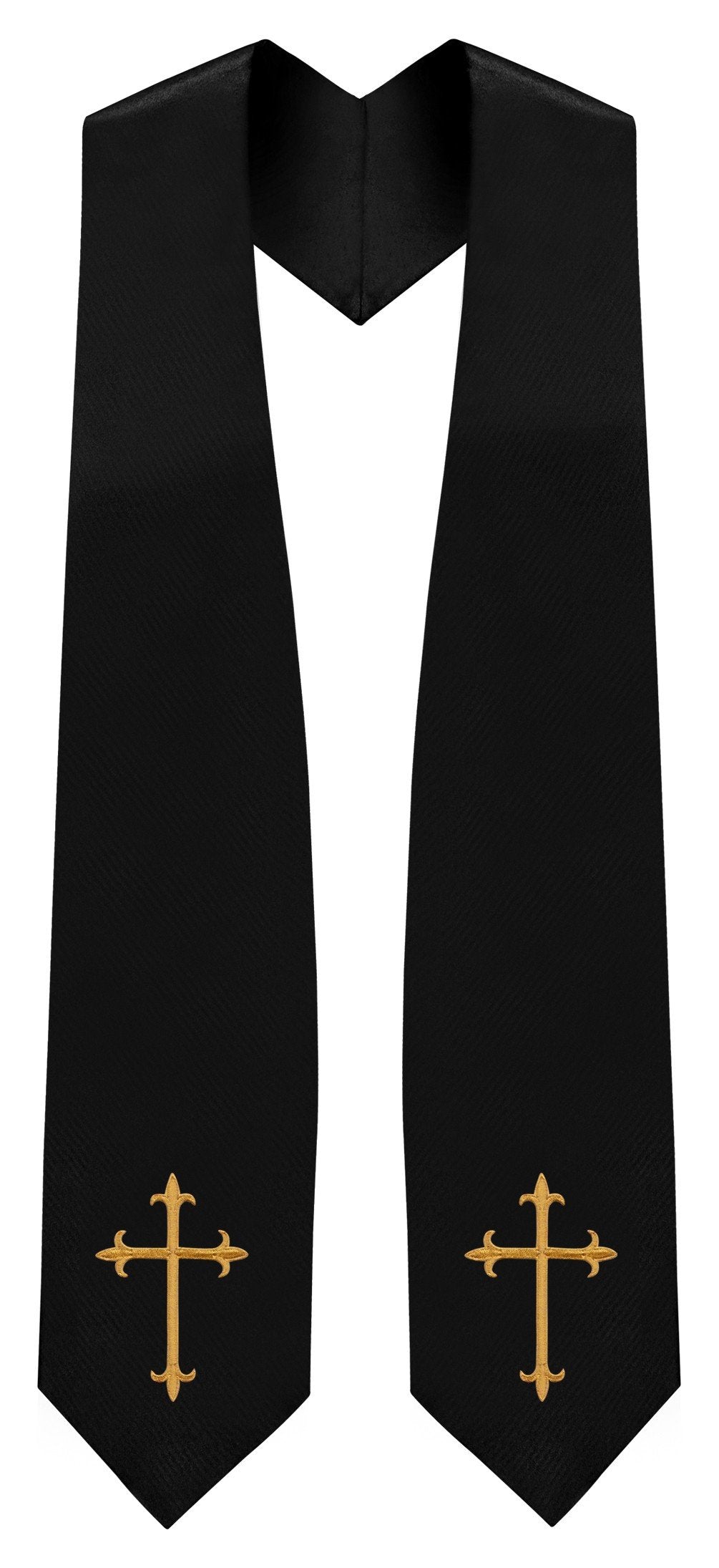 Black Traditional Choir Stole - Church Choirs