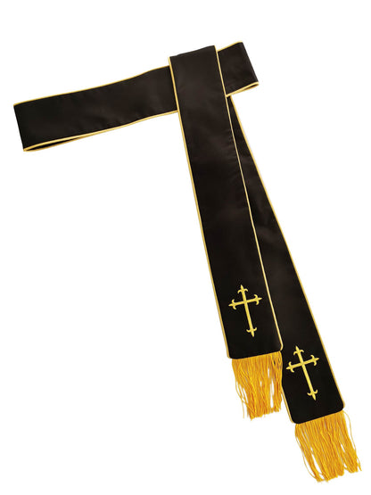 Black & Gold Clergy Band Cincture - Church Choirs