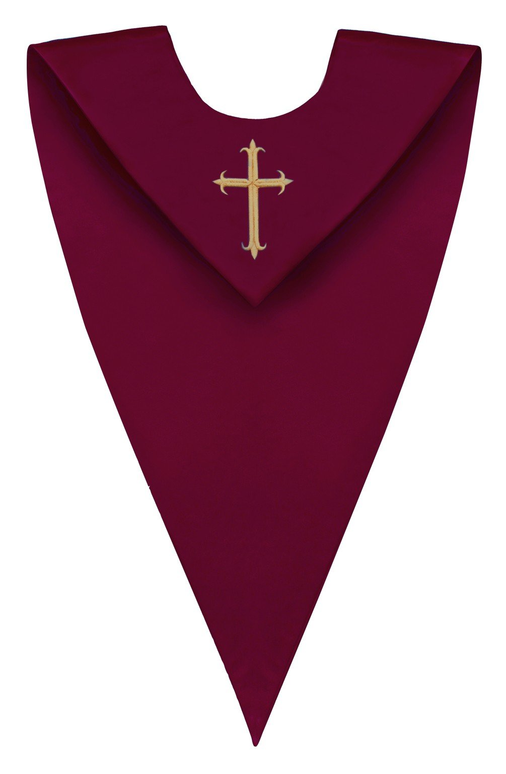 Maroon V-Neck Choir Stole - Church Choirs