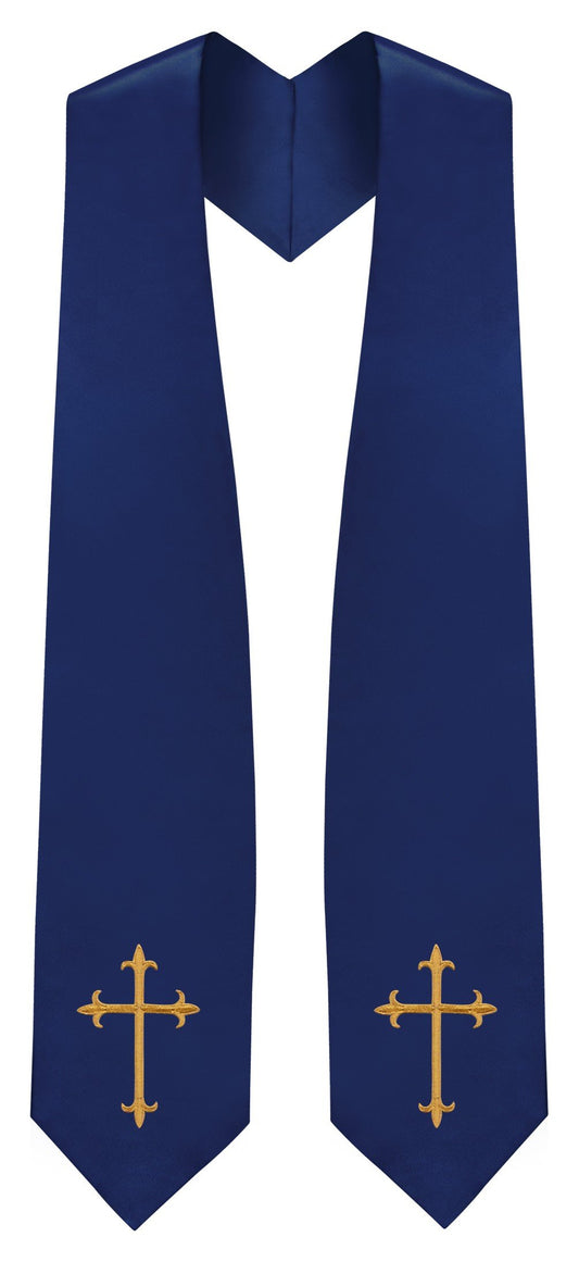 Navy Blue Traditional Choir Stole - Church Choirs